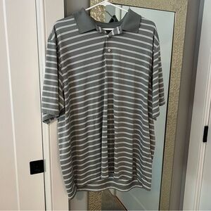 Walter Hagen Gray and White Striped Polo Shirt